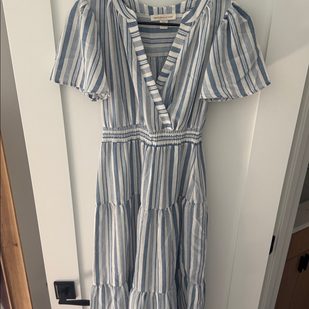 Monteau Striped Blue and White Top